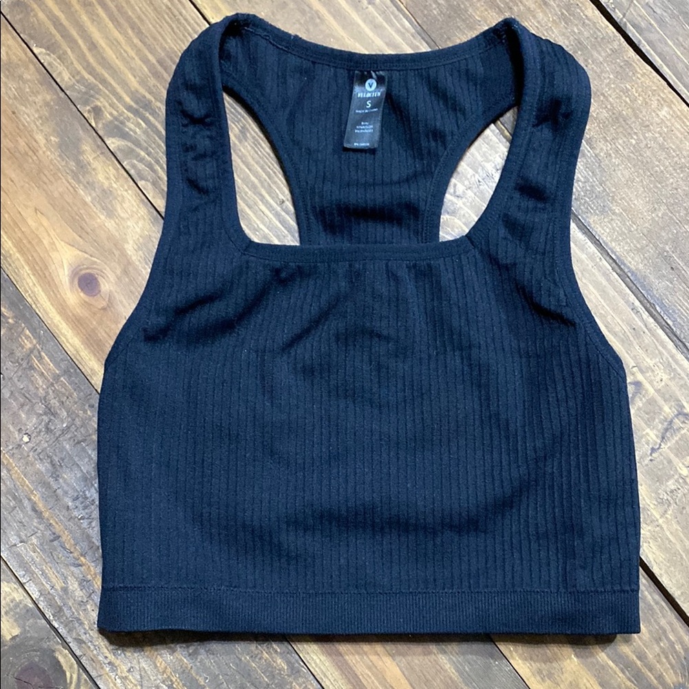 Velosity Ribbed Tank Top Black Size Small